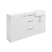 Atlas 1542mm Basin WC & 3 Drawer Unit Pack (RH) - White Gloss