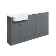 Badar 1542mm Basin WC & 1 Door Unit Pack (LH) - Grey Ash