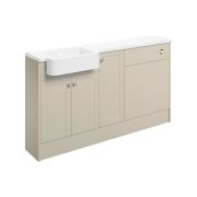 Badar 1542mm Basin WC & 1 Door Unit Pack (LH) - Matt Latte