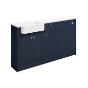 Badar 1542mm Basin  WC & 1 Drawer  1 Door Unit Pack (LH) - Indigo Ash