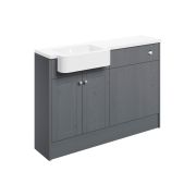 Badar 1242mm Basin & WC Unit Pack (LH) - Grey Ash
