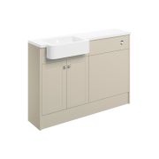 Badar 1242mm Basin & WC Unit Pack (LH) - Matt Latte