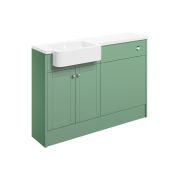 Badar 1242mm Basin & WC Unit Pack (LH) - Matt Sage Green