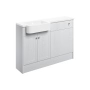 Badar 1242mm Basin & WC Unit Pack (LH) - Satin White Ash