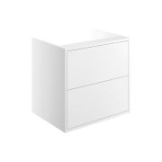 Palas 600mm 2 Drawer Wall Hung Basin Unit (No Top) - Matt White