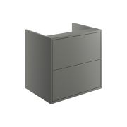 Palas 600mm 2 Drawer Wall Hung Basin Unit (No Top) - Matt Grey