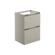 Cordelia 600mm 2 Drawer Floor Standing Basin Unit (No Top) - Latte