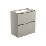 Cordelia 800mm 2 Drawer Floor Standing Basin Unit (No Top) - Latte