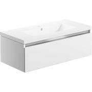 Cordelia 815mm 1 Drawer Wall Hung Basin Unit Inc. Basin - White Gloss