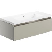 Cordelia 815mm 1 Drawer Wall Hung Basin Unit Inc. Basin - Latte