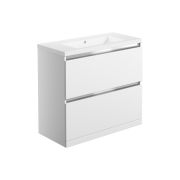 Cordelia 815mm 2 Drawer Floor Standing Basin Unit Inc. Basin - White Gloss