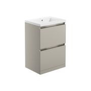 Cordelia 615mm 2 Drawer Floor Standing Basin Unit Inc. Basin - Latte