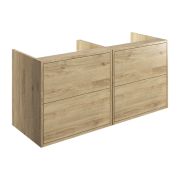 Palas 1200mm Wall Hung Basin Unit Run (No Top) - Havana Oak