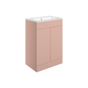 Stella 615mm Floor Standing 2 Door Basin Unit & Basin - Matt Antique Rose