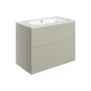 Stella 815mm Wall Hung 2 Drawer Basin Unit & Basin - Matt Latte