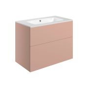 Stella 815mm Wall Hung 2 Drawer Basin Unit & Basin - Matt Antique Rose