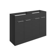 Vesper 1180mm Floor Standing 2 Door Basin Unit Run (No Top) - Anthracite Gloss
