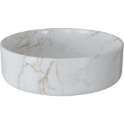 Orpheus 355mm Ceramic Round Washbowl & Waste - Marble Effect