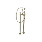 Arpina Floor Standing Bath/Shower Mixer & Shower Kit - Brushed Brass