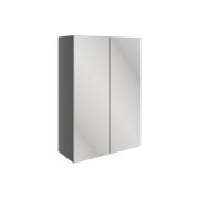 Venus 500mm Mirrored Wall Unit - Onyx Grey Gloss