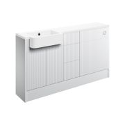 Tarak 1542mm Basin WC & 3 Drawer Unit Pack (LH) - Matt White