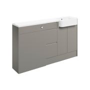 Venus 1542mm Basin WC & 3 Drawer Unit Pack (RH) - Pearl Grey Gloss