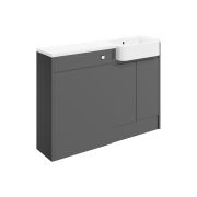 Venus 1242mm Basin & WC Unit Pack (RH) - Onyx Grey Gloss