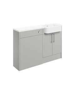 Atlas 1242mm Basin & WC Unit Pack (LH) - Light Grey Gloss