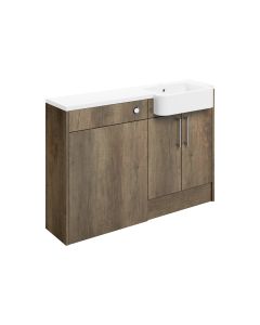 Atlas 1242mm Basin & WC Unit Pack (LH) - Nebraska Oak