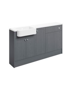 Badar 1542mm Basin WC & 1 Door Unit Pack (RH) - Grey Ash