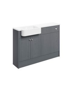 Badar 1242mm Basin & WC Unit Pack (RH) - Grey Ash