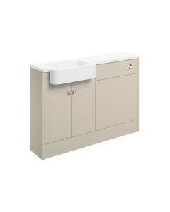Badar 1242mm Basin & WC Unit Pack (LH) - Matt Latte