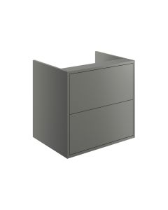 Palas 600mm 2 Drawer Wall Hung Basin Unit (No Top) - Matt Grey