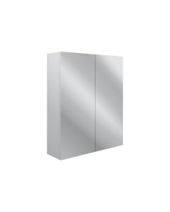Badar 600mm 2 Door Mirrored Wall Unit - Satin White Ash