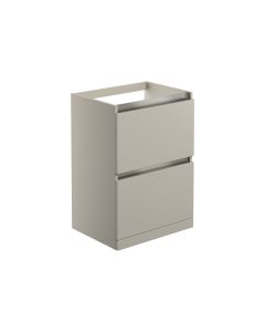 Cordelia 600mm 2 Drawer Floor Standing Basin Unit (No Top) - Latte