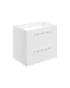 Vesper 590mm Wall Hung 2 Drawer Basin Unit (No Top) - White Gloss
