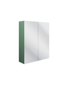Badar 600mm 2 Door Mirrored Wall Unit - Matt Sage Green