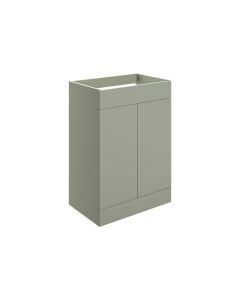Stella 590mm Floor Standing 2 Door Basin Unit (No Top) - Matt Olive Green