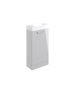 Vesper 410mm Floor Standing 1 Door Basin Unit & Basin - Grey Gloss