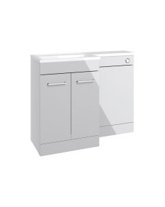 Vesta 1100mm Floor Standing L-Shape Pack & Basin (LH) - Grey Gloss