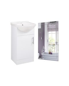 Zosma 450mm Floor Standing Basin Unit & Mirror Pack
