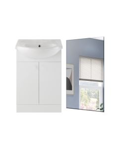 Zosma 560mm Floor Standing Basin Unit & Mirror Pack