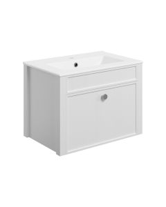 Lavana 605mm Wall Unit & Basin - Satin White Ash