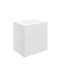 Stella 610mm Wall Hung 2 Drawer Basin Unit & Basin - Matt White