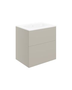 Stella 610mm Wall Hung 2 Drawer Basin Unit & Basin - Matt Latte