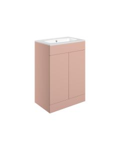 Stella 615mm Floor Standing 2 Door Basin Unit & Basin - Matt Antique Rose