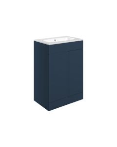 Stella 615mm Floor Standing 2 Door Basin Unit & Basin - Matt Deep Blue
