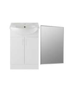Zosma 650mm Floor Standing Basin Unit & Mirror Pack