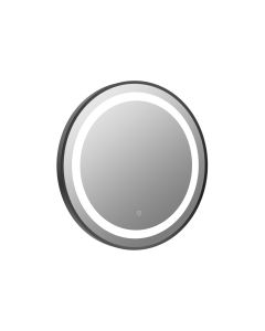 Cortana 600mm Round Front-Lit LED Mirror - Matt Black