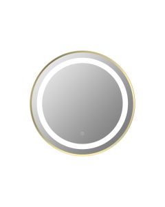 Cortana 600mm Round Front-Lit LED Mirror - Brushed Brass
